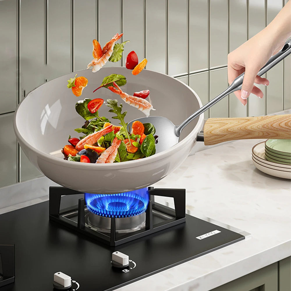 Poêle Wok Antiadhésive Céramique 30cm - Poêle à Frire Induction Gaz