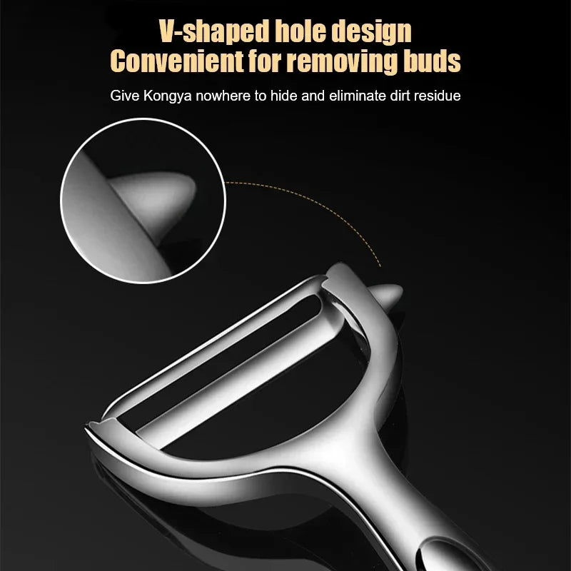 Éplucheur de Légumes doré en Inox lame ultra tranchante et manche ergonomique antidérapant