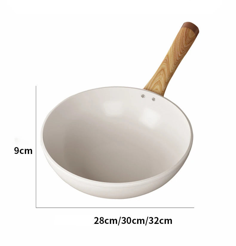 Poêle Wok Antiadhésive Céramique 30cm - Poêle à Frire Induction Gaz