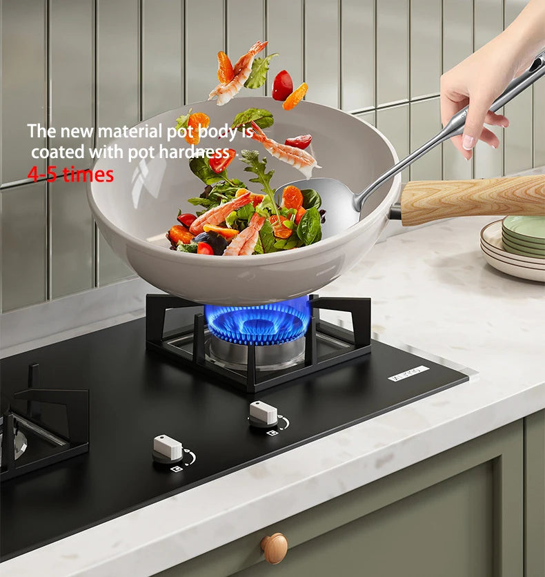 Poêle Wok Antiadhésive Céramique 30cm - Poêle à Frire Induction Gaz