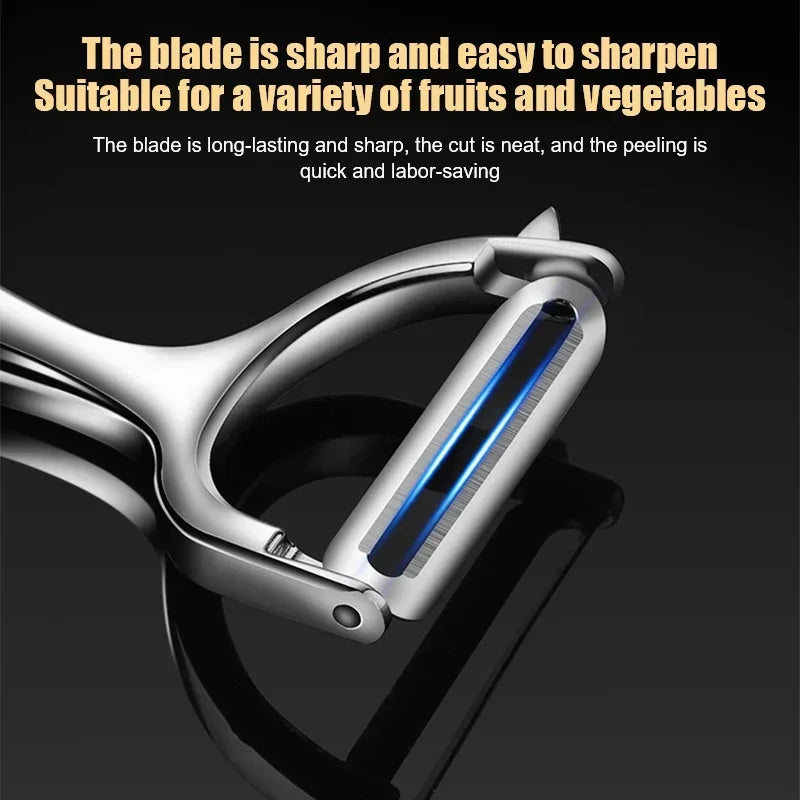 Éplucheur de Légumes doré en Inox lame ultra tranchante et manche ergonomique antidérapant